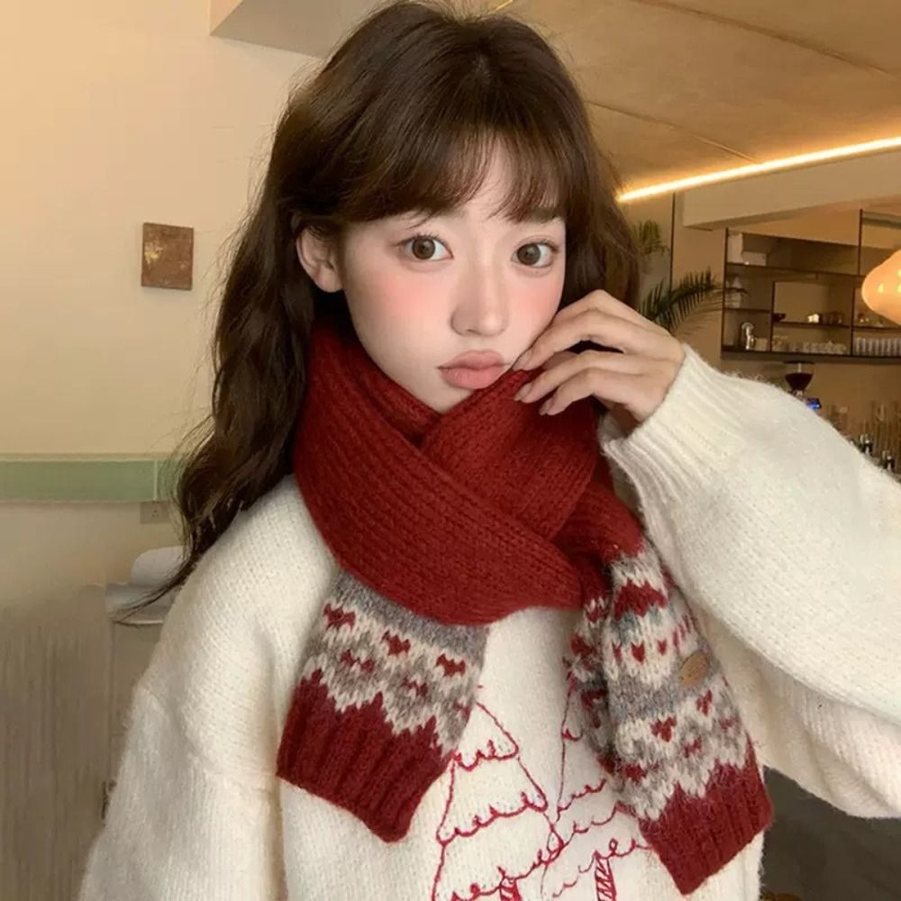 Classic Wool Jacquard Knitted  - Wool Scarf Men 리뷰 및 가격