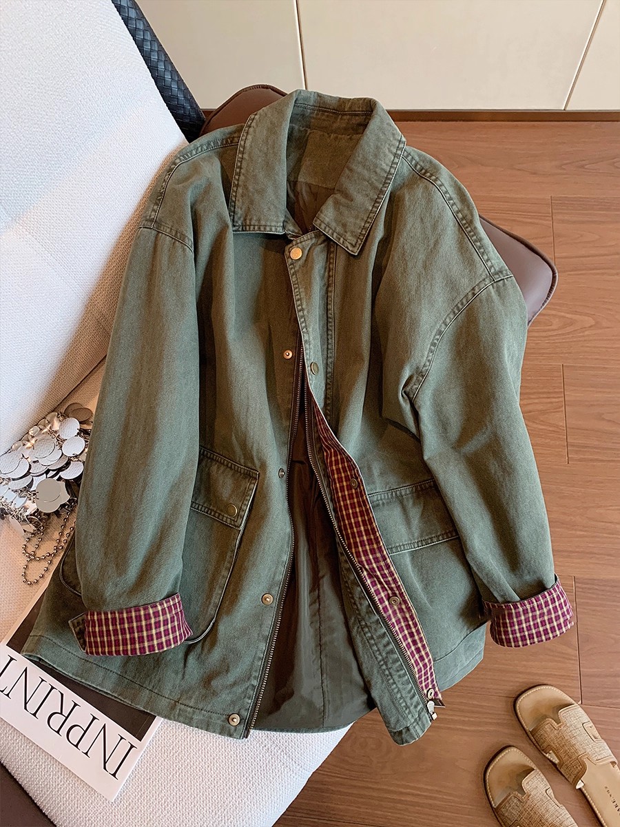 Vintage Army Green Denim Jacke - Down Jacket Packable 리뷰 및 가격