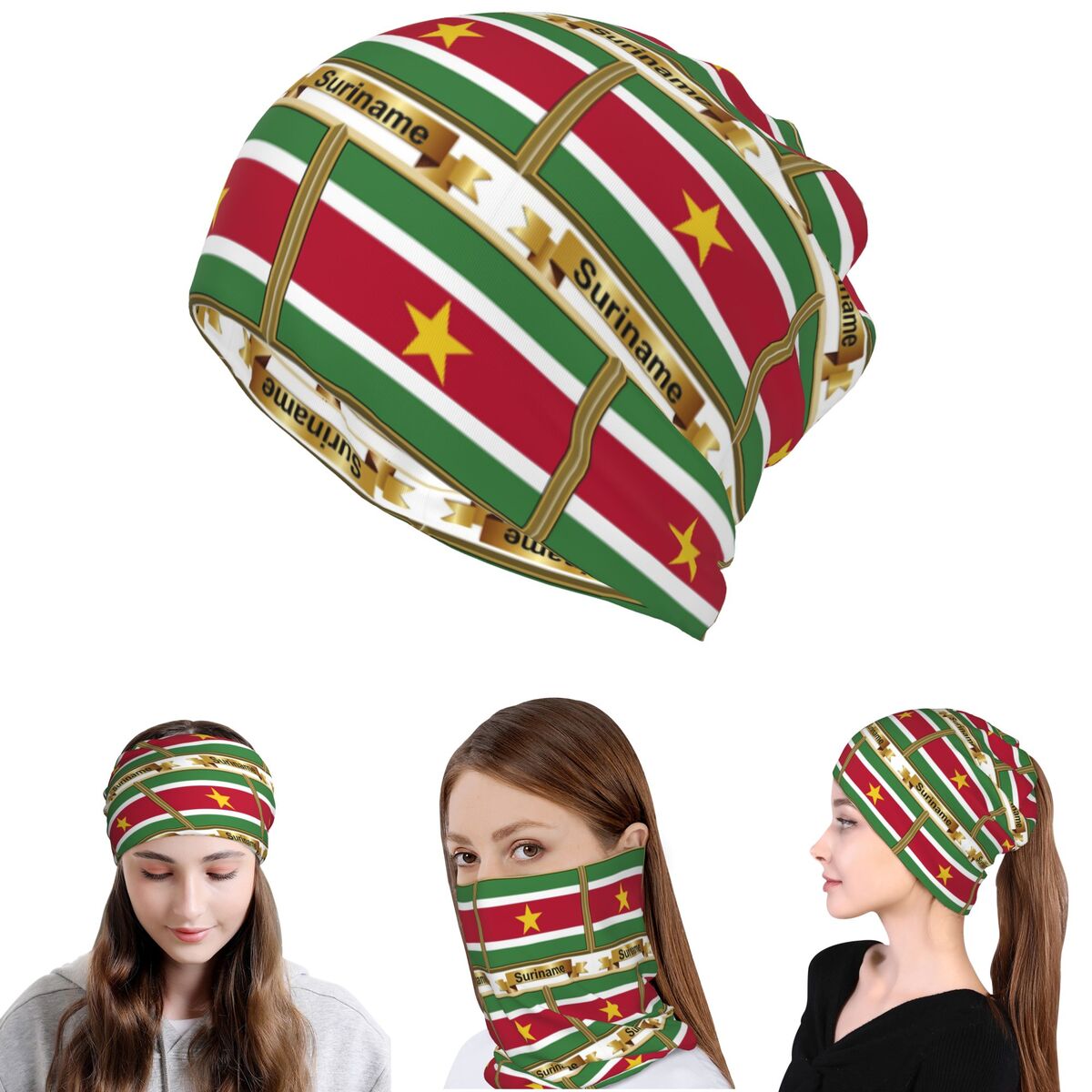 Suriname Flag Products (N) Ban - Knit Beanie Hat Warm 리뷰 및 가격