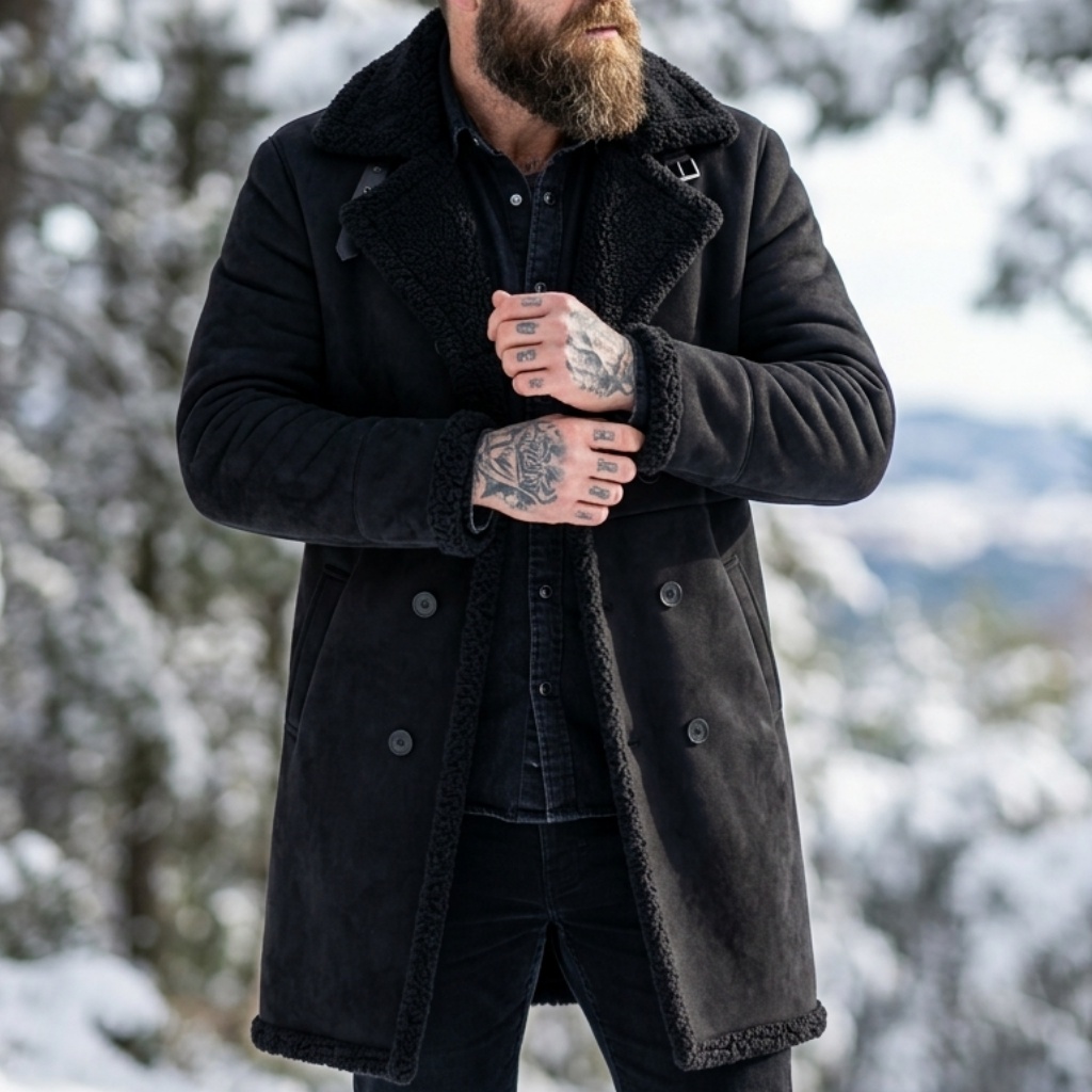 Men's Faux Suede Fur Lined Win - Down Jacket Packable 리뷰 및 가격