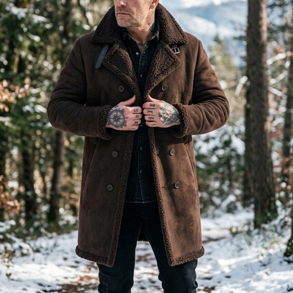 Men's Faux Suede Fur Lined Win - Down Jacket Packable 리뷰 및 가격