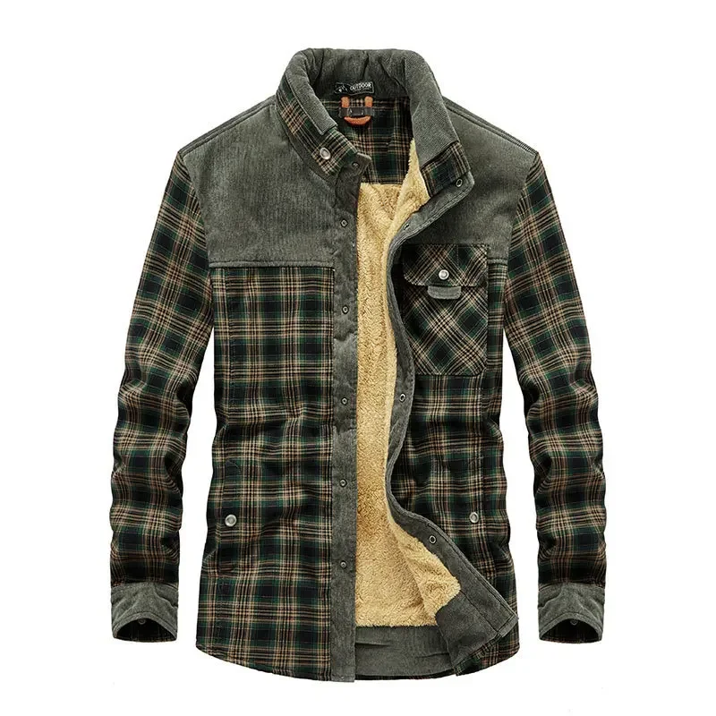 Men Plaid Shirts Winter Jacket - Flannel Shirt Lined 리뷰 및 가격