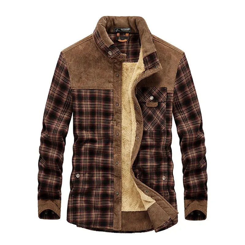 Men Plaid Shirts Winter Jacket - Flannel Shirt Lined 리뷰 및 가격
