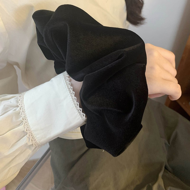 Oversize Black Velvet Scrunchi - Winter Headband Fleece 리뷰 및 가격